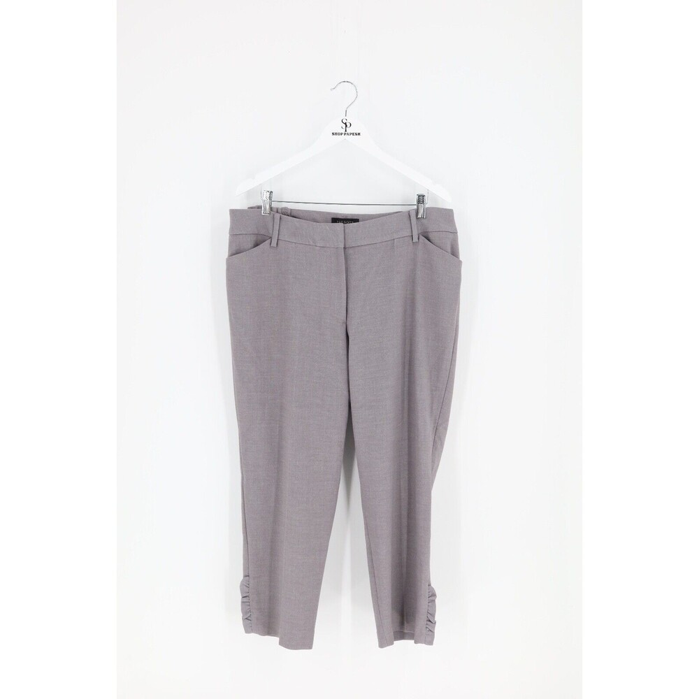Talbots Woman Size 16W/L26 Light Mist Heather Gray Cropped Career Dress Pant